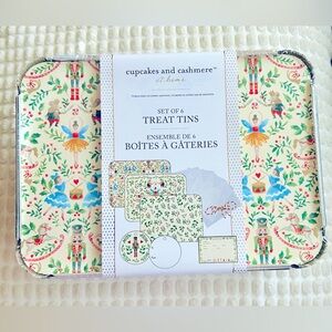 Cupcakes & Cashmere Set of 6 Nutcracker Holiday Treat Tins 9in x 6in New
